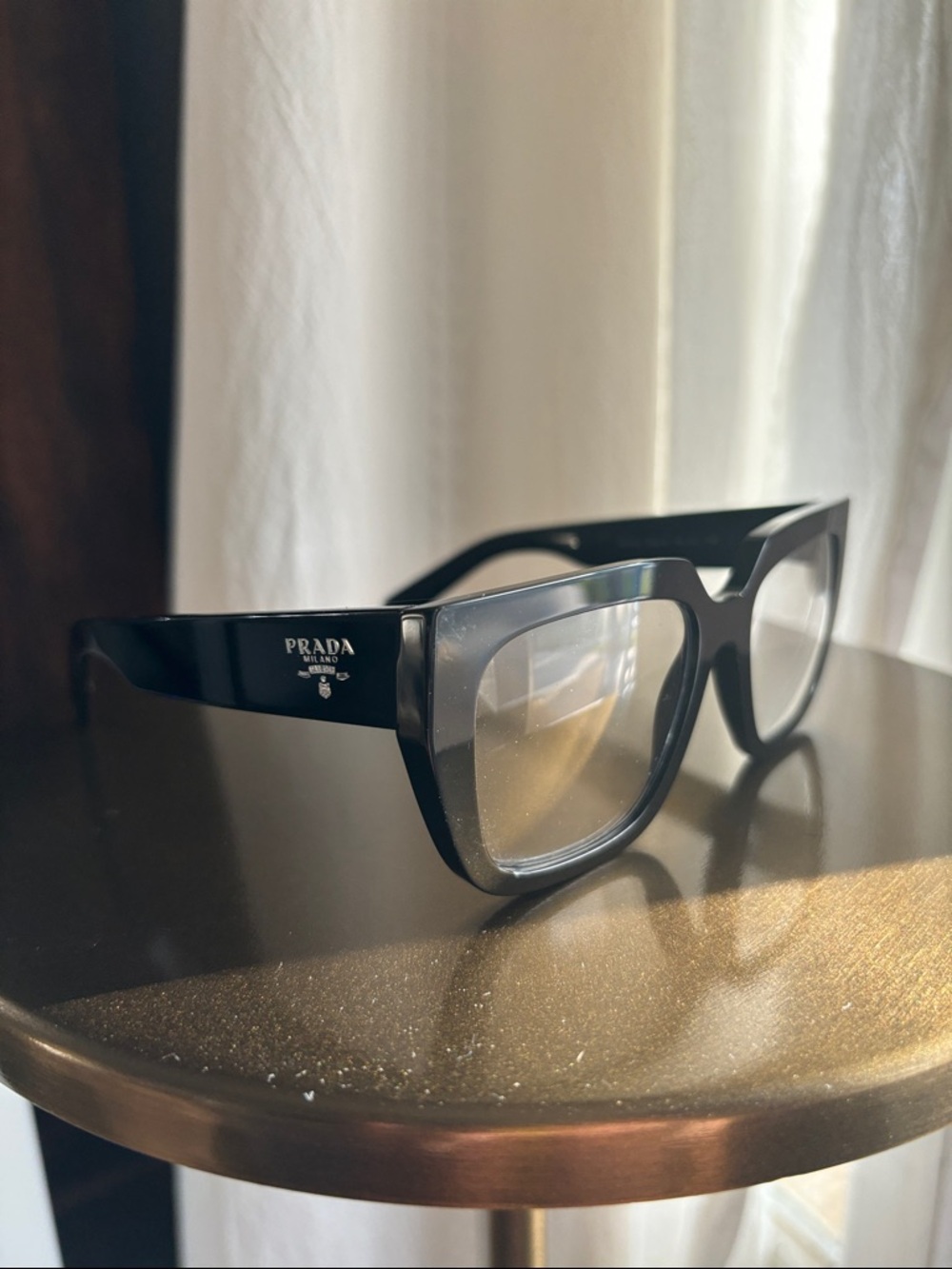 Prada Black High-Gloss Square Frame Sunglasses - Picture 3 of 8